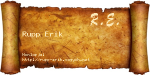Rupp Erik névjegykártya